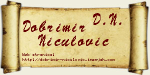 Dobrimir Niculović vizit kartica